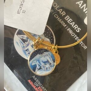 Alex and Ani Gold and Blue Polar Bear Charm Bracelet. NWT in original plastic